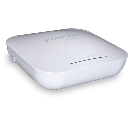 FortiAP-U231F Indoor Wireless Universal AP - Tri radio (802.11 b/g/n/ax 2x2 MU-MIMO, 802.11 a/n/ac/ax 2x2 MU-MIMO and 1x 802.11 a/b/g/n/ac Wave 2, 2x2 ), internal antennas, 2x 10/100/1000 RJ45 port, BT/BLE, 1x Type A USB, 1x RS-232 RJ45 Seri [FAP-U231F-E]