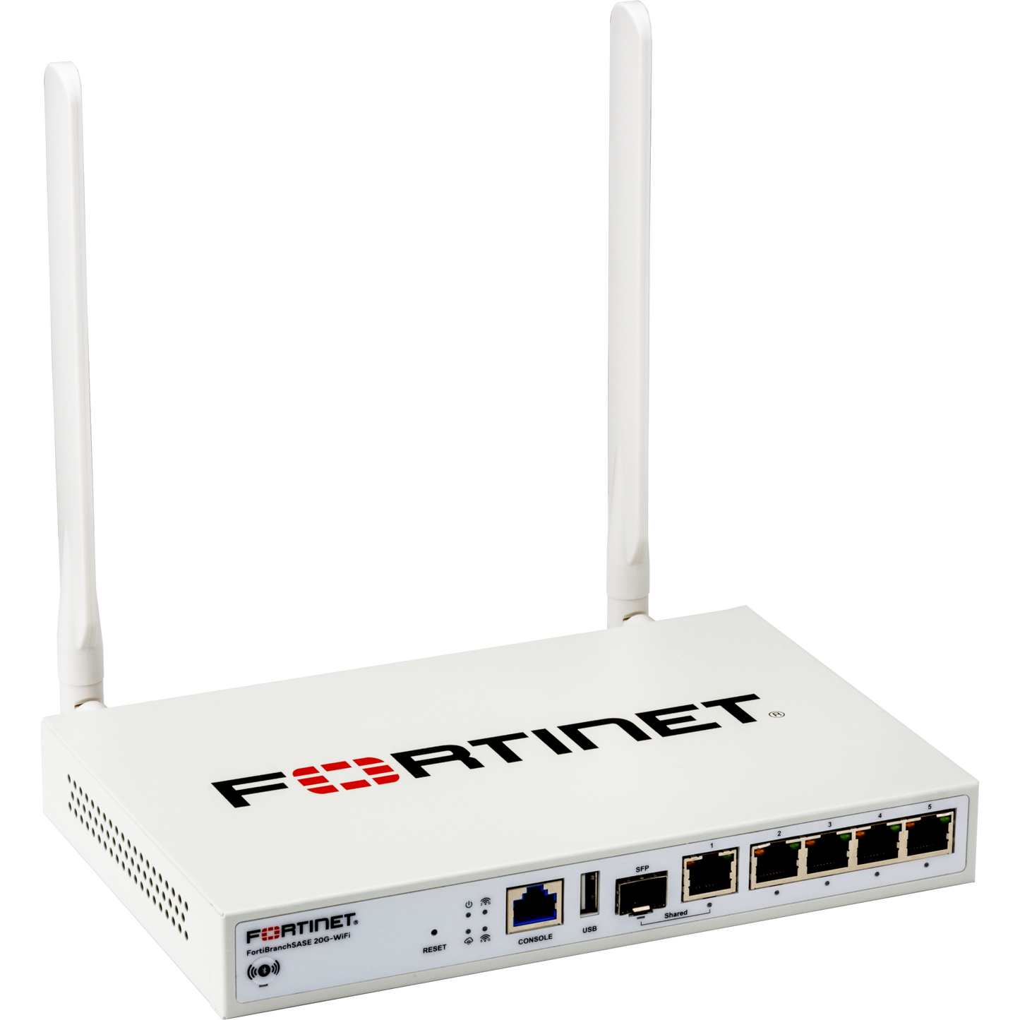 FortiBranchSASE-20G-WiFi indoor desktop/wall mount FortiSASE extension device, designed specifically to quickly provide connectivity and security to small branch offices, delivered from FortiSASE, via L2 tunnel. With integrated 2x2 2.4G/5 [FBS-20G-WIFI-E]