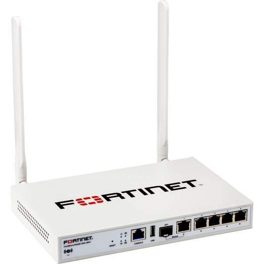 FortiBranchSASE-20G-WiFi indoor desktop/wall mount FortiSASE extension device, designed specifically to quickly provide connectivity and security to small branch offices, delivered from FortiSASE, via L2 tunnel. With integrated 2x2 2.4G/5 [FBS-20G-WIFI-S]