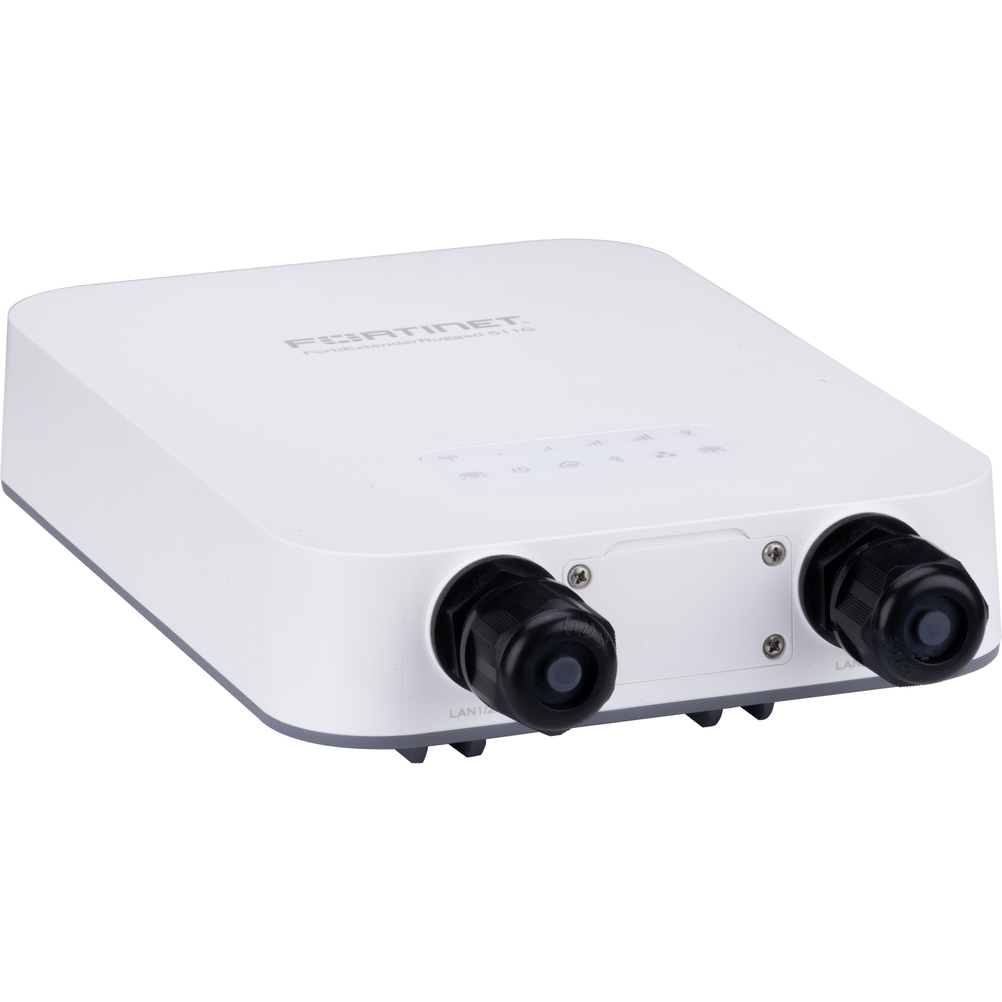 FortiExtenderRugged-511G Ruggedized outdoor 5G sub6/LTE wireless WAN Router with 1x "Dual SIM 5G NR Sub-6GHz M.2 Module" for North/South America and Europe Carriers. 1x 2.5GbE/POE PD(802.3at (25.5W)) port and 1x 1GbE port. Region Code N [FER-511G-N]