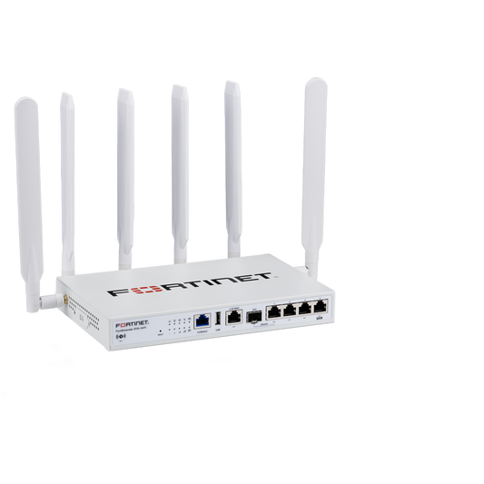 FortiExtender-511G-WIFI Indoor Broadband Wireless WAN Router with 1x "Dual SIM 5G Sub-6GHz M.2 Module" + 1x reserved eSIM for NA/EU/APAC Carriers. It has 1x 2.5GbE + 1x GbE Combo (SFP + RJ45) + 3x GbE RJ45 WAN/LAN configurable network po [FEX-511G-WIFI-B]