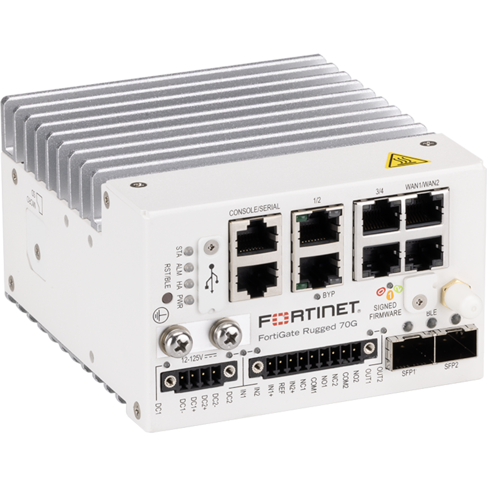 FortiGateRugged-70G Hardware plus 1 Year FortiCare Premium and FortiGuard Enterprise Protection [FGR-70G-BDL-809-12]