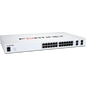 FortiSwitch-124F-FPOE Layer 2 FortiGate switch controller compatible PoE+ switch with 24x 1G RJ45 with PoE+ and 4x 10G/1G SFP+/SFP ports and 1x RJ45 console port. Max 370W PoE output limit with smart fan/temperature control. [FS-124F-FPOE]
