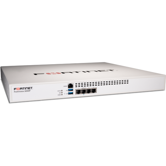 FortiVoice-2000F FortiVoice-2000F, 4 x 10/100/1000 ports, 2 x 1TB Storage with RAID 1 or 0, 2000 Endpoints, and 200 VoIP trunks; Optional redundant PSU. Call Center and Hotel licenses supported. [FVE-2000F]
