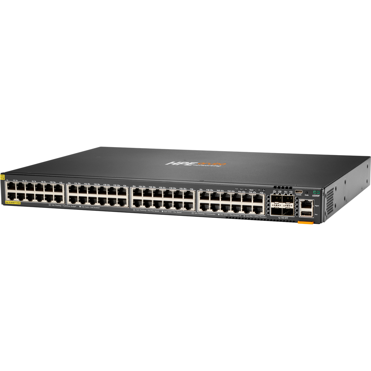 HPE Aruba Networking CX 6200F 48G Class4 PoE 4SFP+ 370W Switch