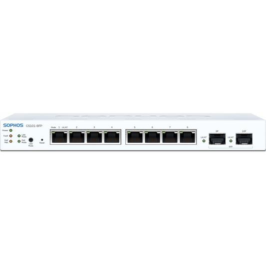 CS1010-8FP Sophos Switch - 8 port (8x10G NBase-T) with Full PoE with Support, 3-year - EU power cord [LS10FZ36ZZPCEU]