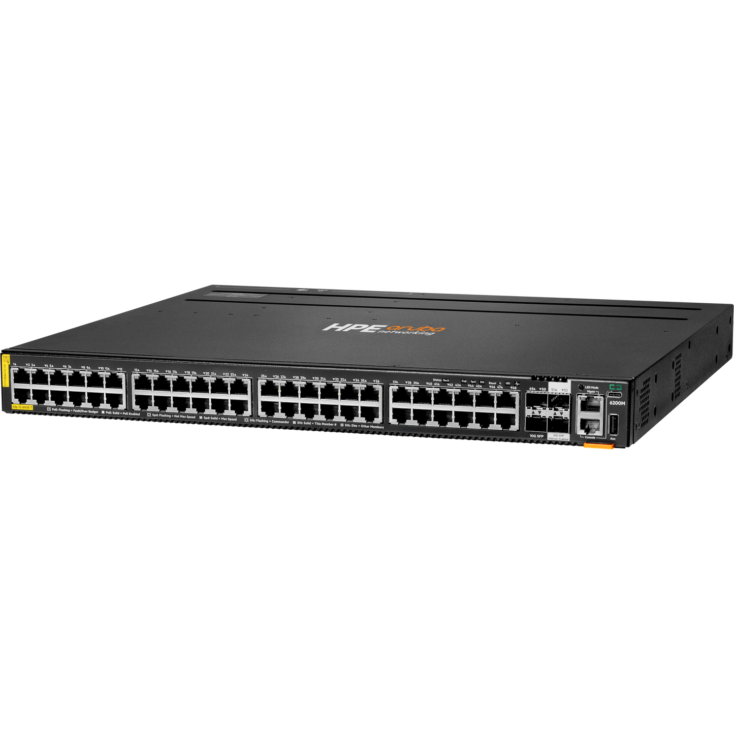 HPE Aruba Networking CX 6200M 48G Class4 PoE 4SFP+ TAA Switch