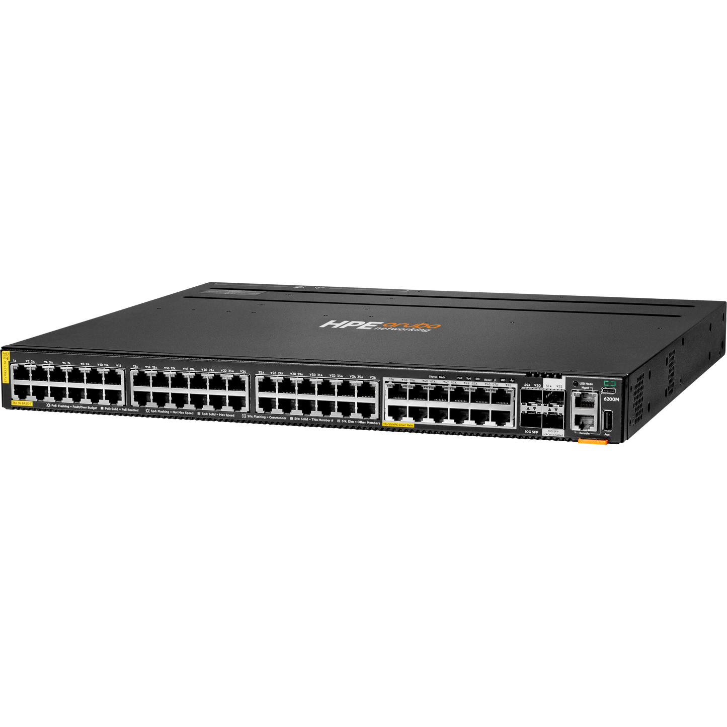 HPE Aruba Networking CX 6200M 36G 12SR5 Class6 PoE 4SFP+ TAA Switch