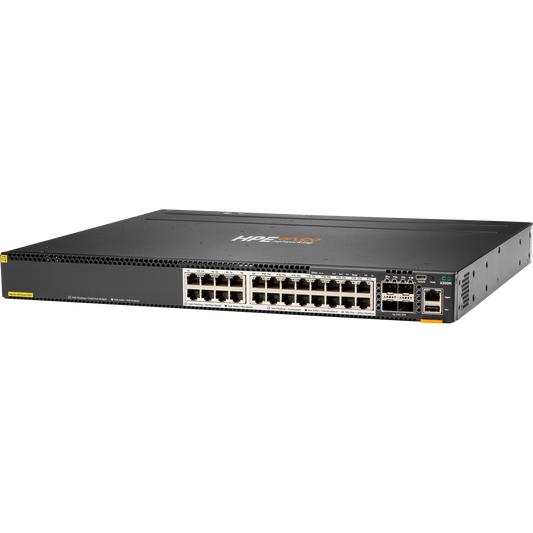 HPE Aruba Networking CX 6300M 24p Smart Rate 1G/2.5G/5G Class6 PoE 4p SFP56 50G TAA Switch