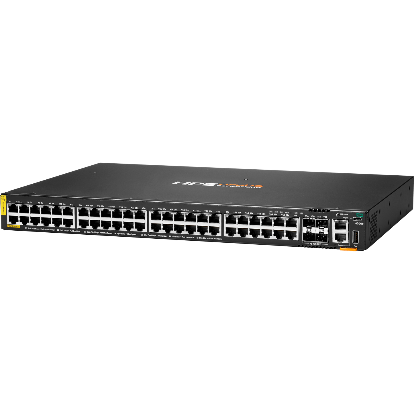 HPE Aruba Networking CX 6200F 48G Class-4 PoE 4SFP+ 370W TAA Switch