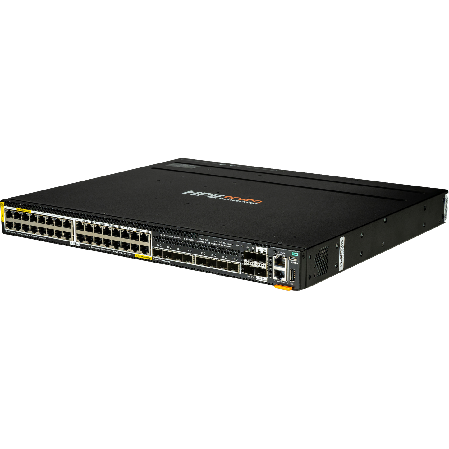 HPE Aruba Networking CX 6300M 32p SmtRt 5G CL8 8p SFP+ 10G LRM 2p SFP56 50G 2p SFP28 25G MACsec Sw